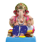 Ganesh Idol 8″ Home Visarjan Kacchi Mitti (Eco Friendly – 50 (Diamond) – Assorted Colour – Only Berlin same day delivery