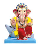 Ganesh Idol 8″ Home Visarjan Kacchi Mitti (Eco Friendly – 44 (Diamond) – Assorted Colour – Only Berlin same day delivery