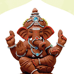 Ganesh Idol 15″  Home Visarjan Kacchi Mitti (Eco Friendly – 151 (Diamond) – Assorted Colour – Only Berlin same day delivery