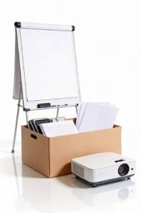 Whiteboard and Projector for Business Presentations.