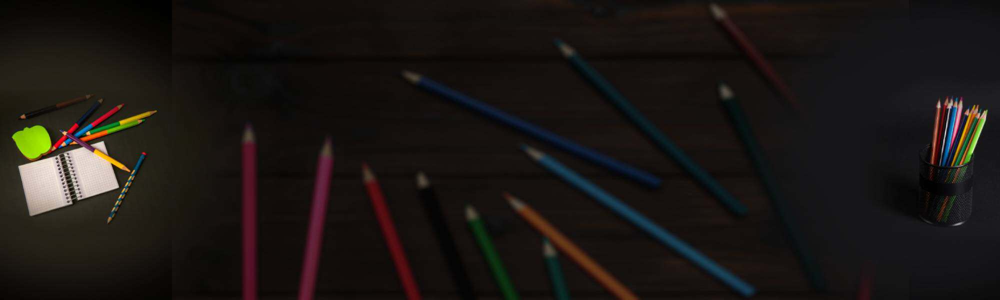 Art supplies including coloured pencils, markers, and brushes at Utsav Market™.